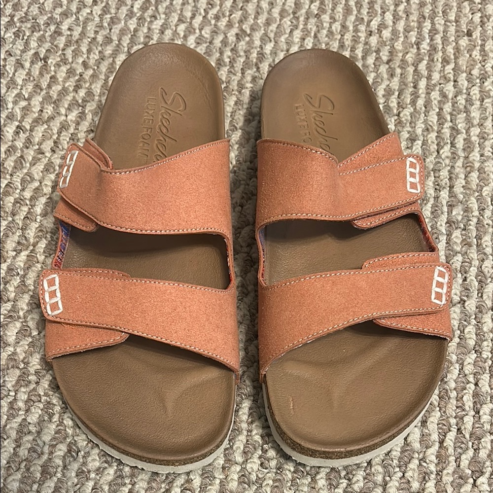 Skechers Rust Colored Slide Sandals